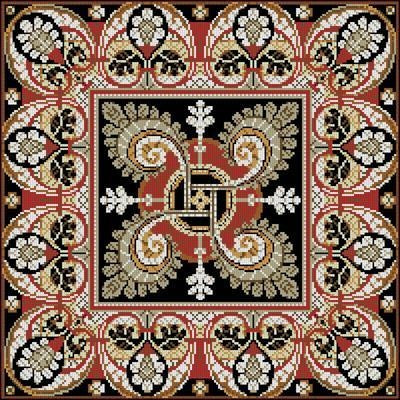 Ornament on a black background Cross Stitch Pattern (PDF + XSD)