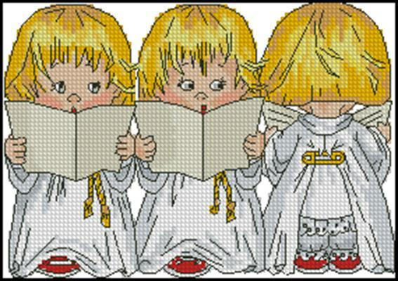 Angels singing Cross Stitch Pattern (PDF + XSD)