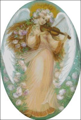 Angel with a cello Cross Stitch Pattern (PDF + XSD)