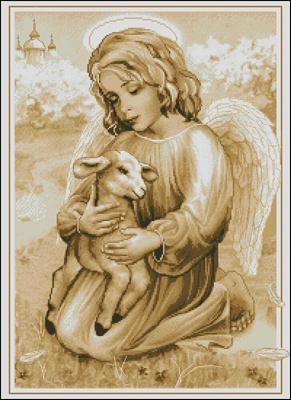 Angel with a goat Cross Stitch Pattern (PDF + XSD)