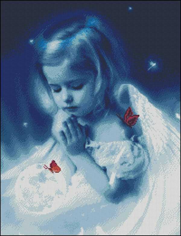 Guardian angel Cross Stitch Pattern (PDF + XSD)