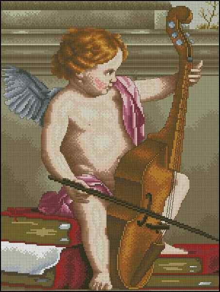 Angel with music Cross Stitch Pattern (PDF + XSD)