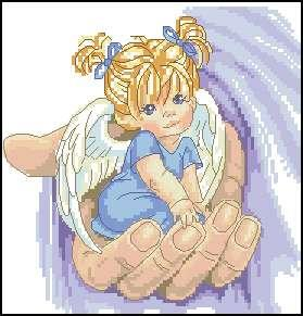 Angel on the palm of your hand Cross Stitch Pattern (PDF + XSD)