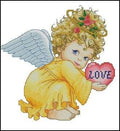 Angel with a heart, girl Cross Stitch Pattern (PDF + XSD)
