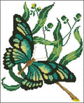 Green butterfly Cross Stitch Pattern (PDF + XSD)
