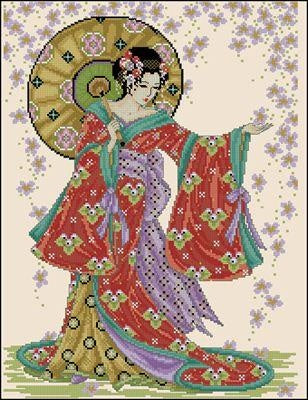 Geisha Cross Stitch Pattern (PDF + XSD)