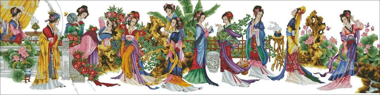 Twelve beauties Cross Stitch Pattern (PDF + XSD)