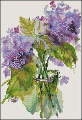 Hydrangea Cross Stitch Pattern (PDF + XSD)