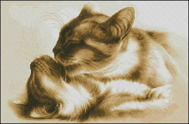 The tenderness of cats — Cross Stitch Pattern (PDF + XSD)