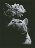 Cat with magnolia — Cross Stitch Pattern (PDF + XSD)