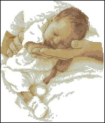 Baby in arms — Cross Stitch Pattern (PDF + XSD)