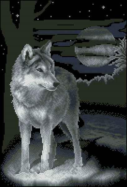 Wolf — Cross Stitch Pattern (PDF + XSD)