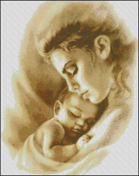 Mom with child — Cross Stitch Pattern (PDF + XSD)