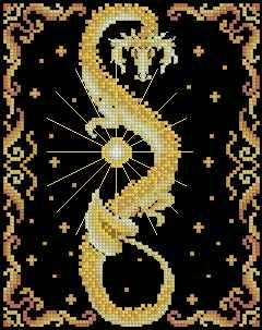 Golden dragon — Cross Stitch Pattern (PDF + XSD)