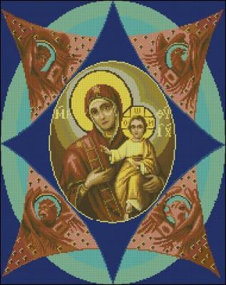 Icon of the Mother of God of the Unburned Bush Cross Stitch Pattern (PDF + XSD)