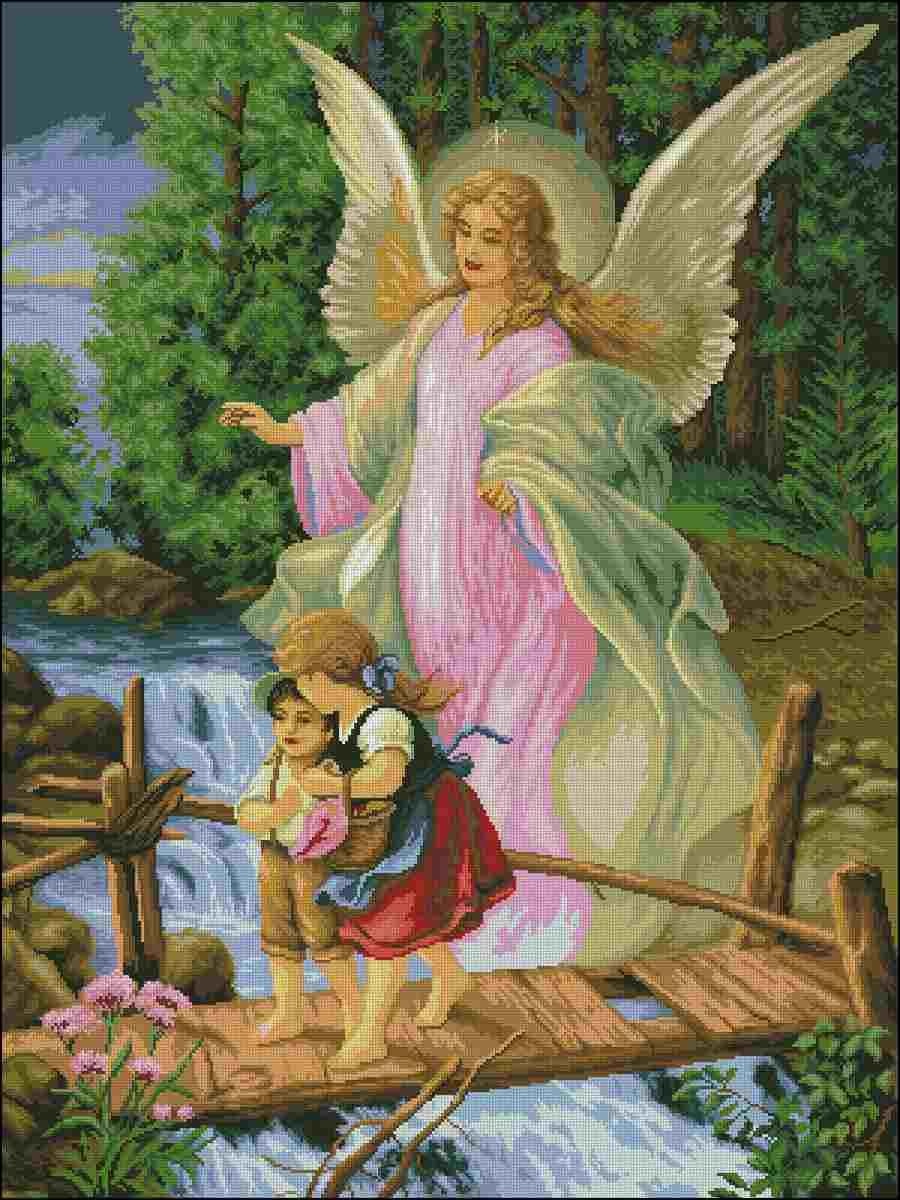Heavenly Guardian Angel Cross Stitch Pattern (PDF + XSD)