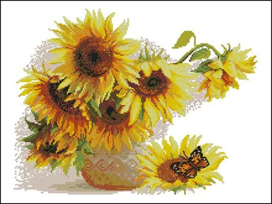 Sunflowers Cross Stitch Pattern (PDF + XSD)