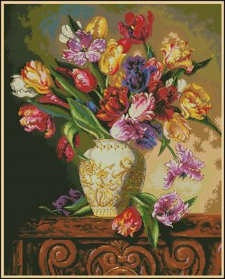 Tulips Cross Stitch Pattern (PDF + XSD)