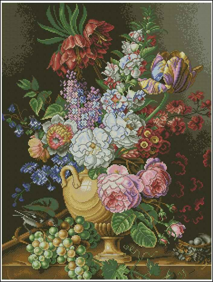 Vintage still life Cross Stitch Pattern (PDF + XSD)