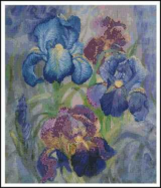 Irises Cross Stitch Pattern (PDF + XSD)