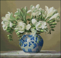 White freesias Cross Stitch Pattern (PDF + XSD)