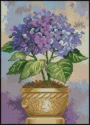 Hydrangea in bloom Cross Stitch Pattern (PDF + XSD)