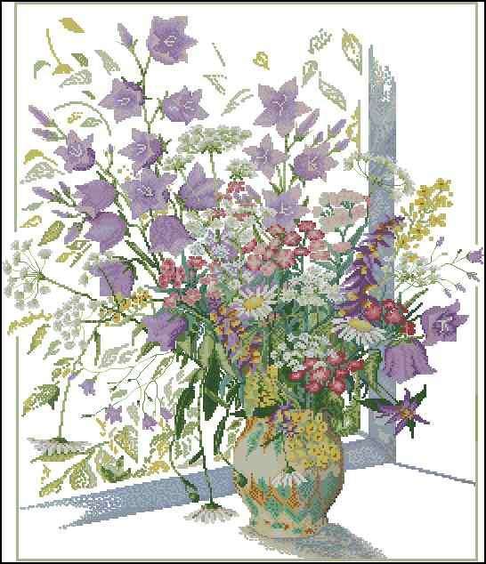 Bouquet of wildflowers Cross Stitch Pattern (PDF + XSD)
