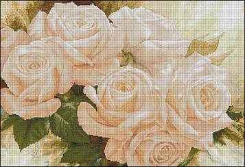 Bouquet of White Roses Cross Stitch Pattern (PDF + XSD)