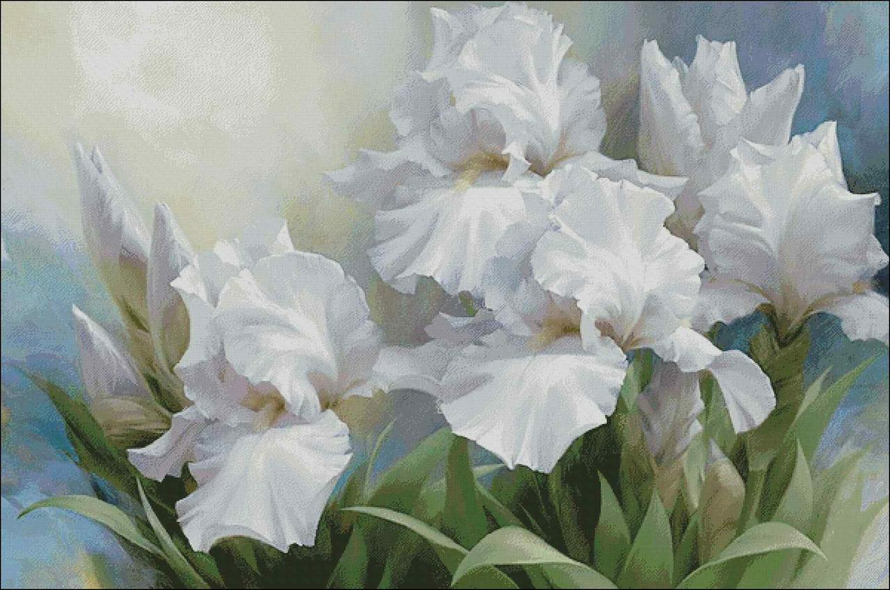 White Irises Cross Stitch Pattern (PDF + XSD)