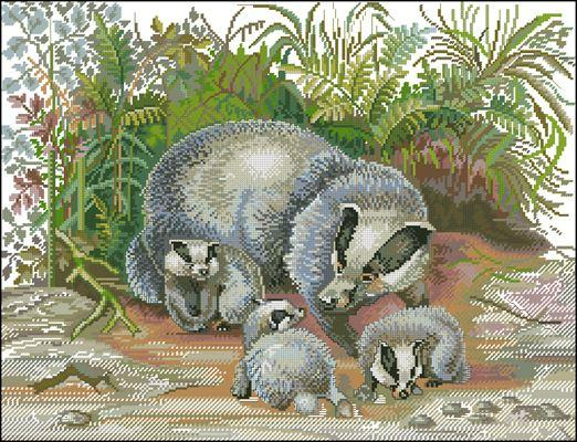 Badgers— Cross Stitch Pattern (PDF + XSD)