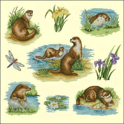 Otters— Cross Stitch Pattern (PDF + XSD)