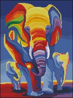 Bright elephant— Cross Stitch Pattern (PDF + XSD)