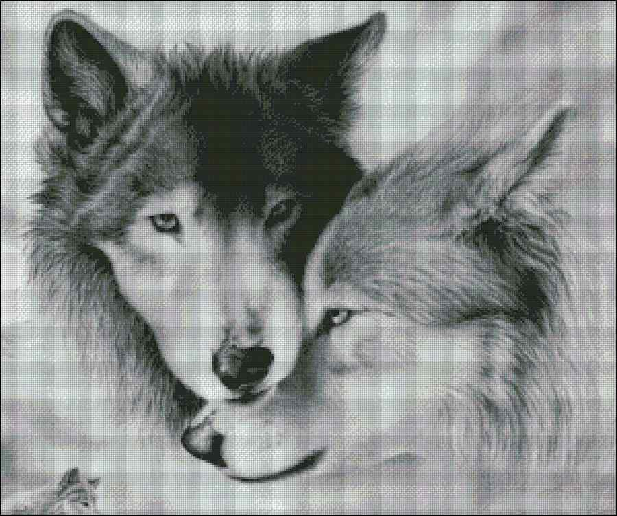 A pair of wolves— Cross Stitch Pattern (PDF + XSD)