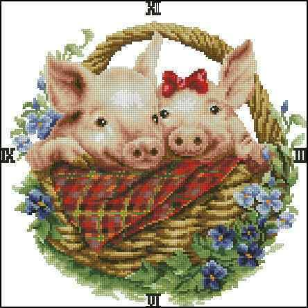 Happy piglets— Cross Stitch Pattern (PDF + XSD)