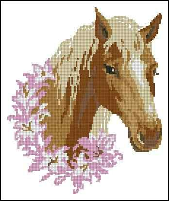Horse in a wreath— Cross Stitch Pattern (PDF + XSD)