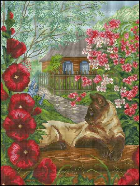 Rest under the mallow- Cross Stitch Pattern (PDF + XSD)