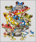 Multicolored frogs- Cross Stitch Pattern (PDF + XSD)