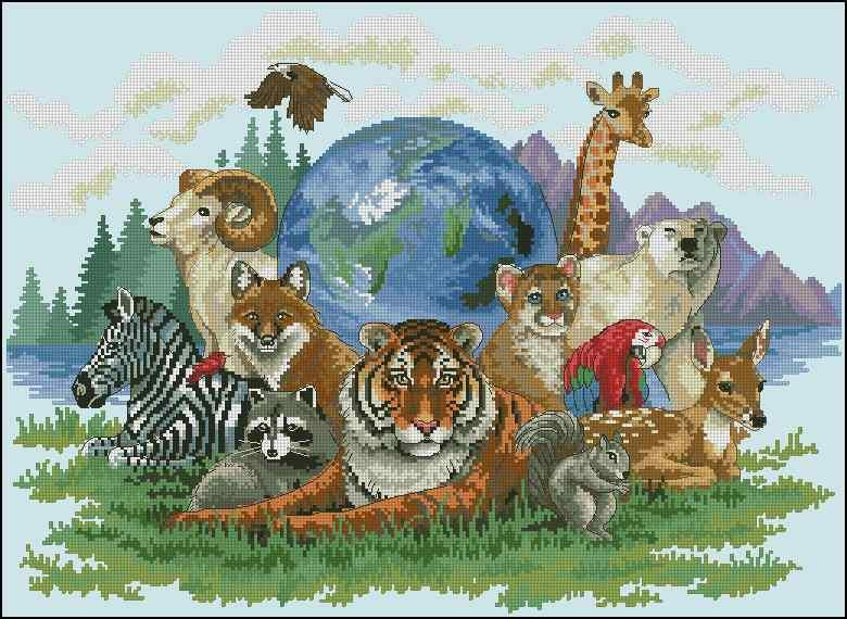 In the animal world Cross Stitch Pattern (PDF + XSD)