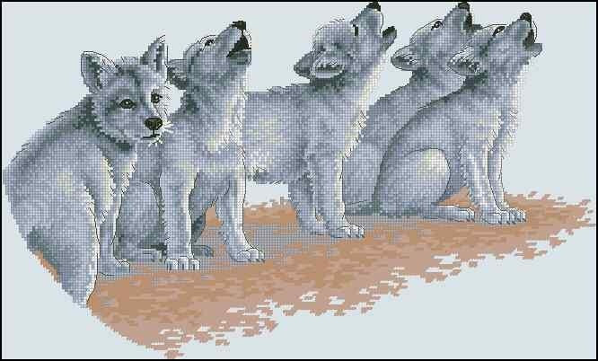 Song of the Wolves Cross Stitch Pattern (PDF + XSD)