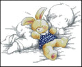 Sweet dreams with a bunny Cross Stitch Pattern (PDF + XSD)