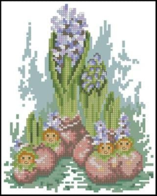 Hyacinth babies Cross Stitch Pattern (PDF + XSD)