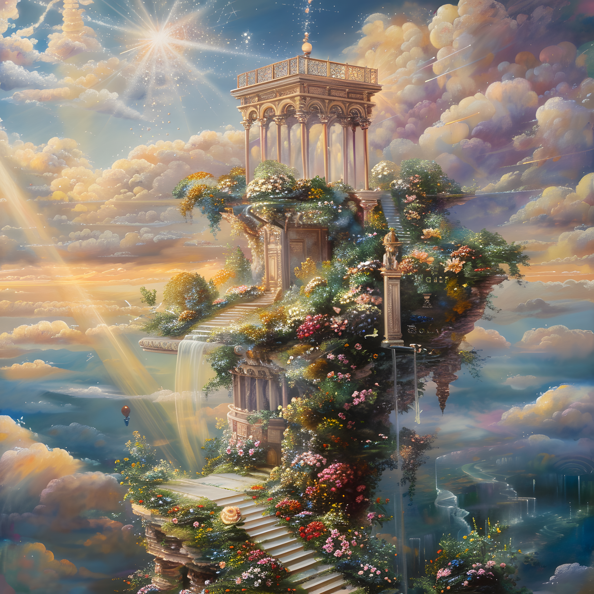 Solar Sanctuary — Floating Gardens Cross Stitch Pattern (PDF + XSD)