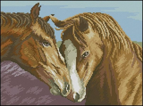 A pair of horses Cross Stitch Pattern (PDF + XSD)