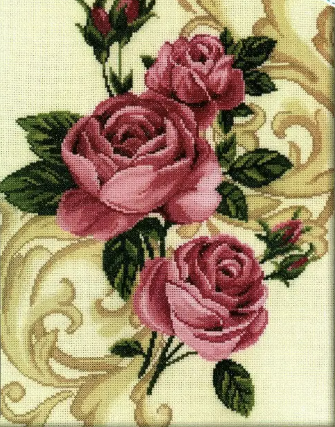 Pastel Roses Cross Stitch Pattern (PDF + XSD)