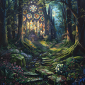 Eternal Glow — Mystical Woodland Chapel Cross Stitch Pattern (PDF + XSD)