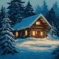 Winter's Silent Cabin Cross Stitch Pattern (PDF + XSD)