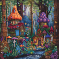 Glowing Caps Secret — Whimsical Mushroom Forest Cross Stitch Pattern (PDF + XSD)