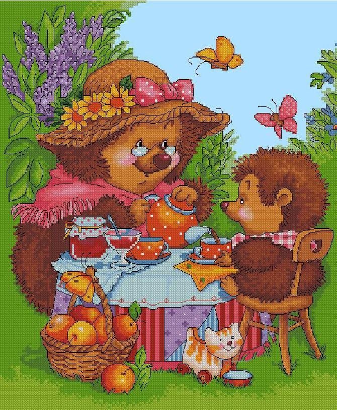 At grandma's Cross Stitch Pattern (PDF + XSD) - Cross Stitch Pattern - LOSKUTOK
