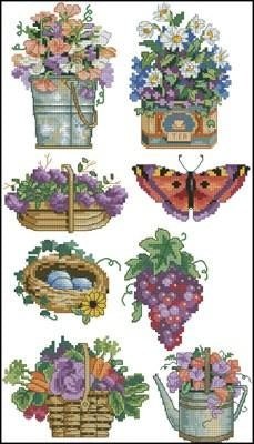 Autumn yard Cross Stitch Pattern (PDF + XSD) - Cross Stitch Pattern - LOSKUTOK