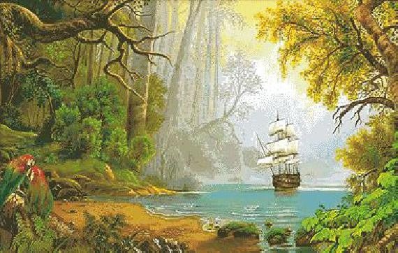 Bay Cross Stitch Pattern (PDF + XSD) - Cross Stitch Pattern - LOSKUTOK